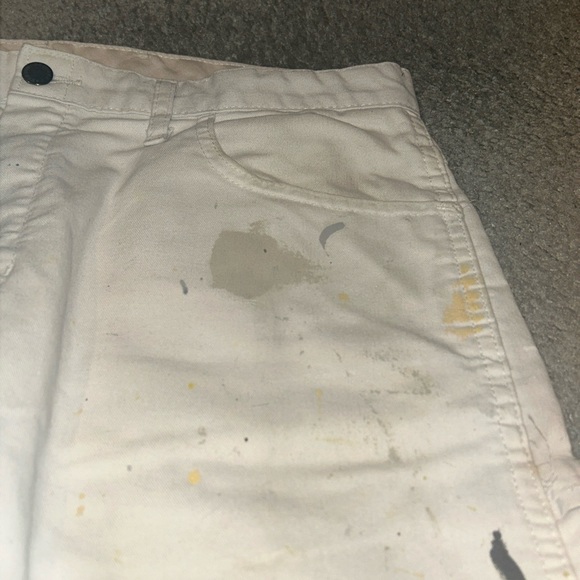 White Dickies Carpenter Painter Pants Distress Grunge Splatter 32x32 Men’s Baggy - Picture 5 of 15